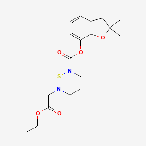 Glycine, N-(((((2,3-dihydro-2,2-dimethyl-7-benzofuranyl)oxy)carbonyl)methylamino)thio)-N-(1-methylethyl)-, ethyl ester