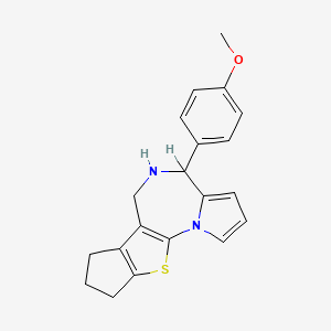 4H,7H-Cyclopenta(4,5)thieno(3,2-f)pyrrolo(1,2-a)(1,4)diazepine, 5,6,8,9-tetrahydro-4-(4-methoxyphenyl)-