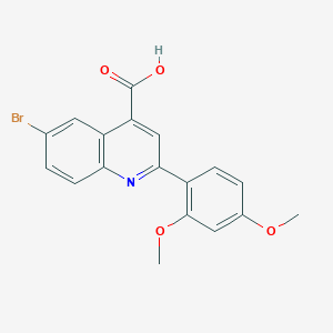 molecular formula C18H14BrNO4 B1270676 6-溴-2-(2,4-二甲氧基苯基)喹啉-4-羧酸 CAS No. 351329-40-3