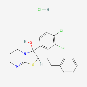 5H-Thiazolo(3,2-a)pyrimidin-3-ol, 3-(3,4-dichlorophenyl)-2,3,6,7-tetrahydro-2-(2-phenylethyl)-, monohydrochloride