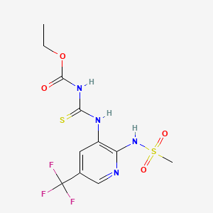 Carbamic acid, (((2-((methylsulfonyl)amino)-5-(trifluoromethyl)-3-pyridinyl)amino)thioxomethyl)-, ethyl ester