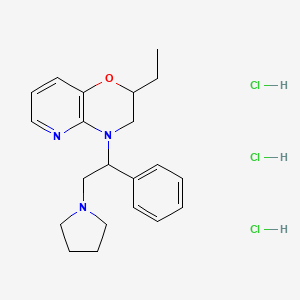 2H-Pyrido(3,2-b)-1,4-oxazine, 3,4-dihydro-2-ethyl-4-(1-phenyl-2-(1-pyrrolidinyl)ethyl)-, trihydrochloride