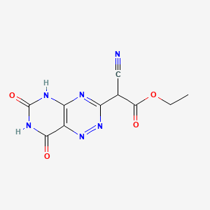 Pyrimido(4,5-e)-as-triazine-3-acetic acid, 5,6,7,8-tetrahydro-alpha-cyano-6,8-dioxo-, ethyl ester