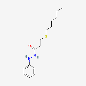 Propanoic acid, 3-(hexylthio)-, 2-phenylhydrazide