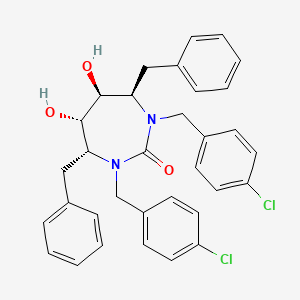 2H-1,3-Diazepin-2-one, 1,3-bis((4-chlorophenyl)methyl)hexahydro-5,6-dihydroxy-4,7-bis(phenylmethyl)-, (4R,5S,6S,7R)-