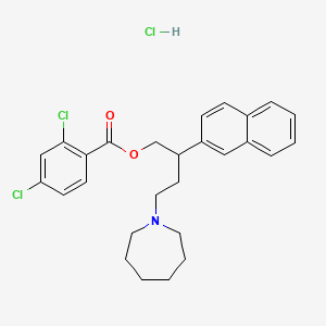 Benzoic acid, 2,4-dichloro-, 4-(hexahydro-1H-azepin-1-yl)-2-(2-naphthalenyl)butyl ester, hydrochloride