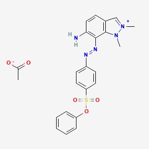 6-Amino-1,2-dimethyl-7-((4-(phenoxysulphonyl)phenyl)azo)-1H-indazolium acetate