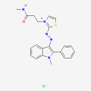 3-(3-(Methylamino)-3-oxopropyl)-2-((1-methyl-2-phenyl-1H-indol-3-yl)azo)thiazolium chloride