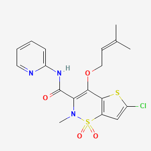 2H-Thieno(2,3-e)-1,2-thiazine-3-carboxamide, 6-chloro-2-methyl-4-((3-methyl-2-butenyl)oxy)-N-(2-pyridinyl)-, 1,1-dioxide