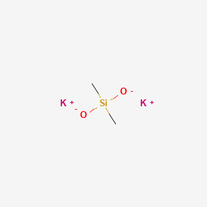 molecular formula C2H6K2O2Si B12707159 Silanediol, dimethyl-, dipotassium salt CAS No. 18268-74-1