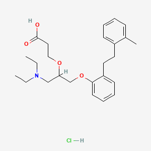 Propanoic acid, 3-(1-((diethylamino)methyl)-2-(2-(2-(2-methylphenyl)ethyl)phenoxy)ethoxy)-, hydrochloride