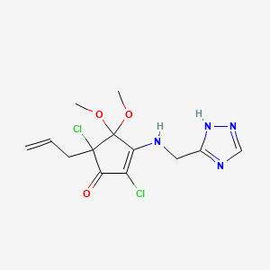 2-Cyclopenten-1-one, 2,5-dichloro-4,4-dimethoxy-5-(2-propenyl)-3-((1H-1,2,4-triazol-3-ylmethyl)amino)-