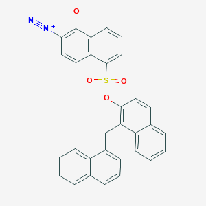 molecular formula C31H20N2O4S B12707455 1-Naphthalenesulfonic acid, 6-diazo-5,6-dihydro-5-oxo-, 1-(1-naphthalenylmethyl)-2-naphthalenyl ester CAS No. 121372-49-4