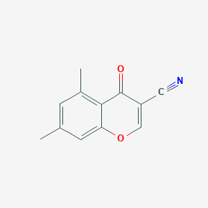 molecular formula C12H9NO2 B1270749 5,7-dimethyl-4-oxo-4H-chromene-3-carbonitrile 