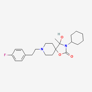 1-Oxa-3,8-diazaspiro(4.5)decan-2-one, 3-cyclohexyl-8-(2-(4-fluorophenyl)ethyl)-4-hydroxy-4-methyl-