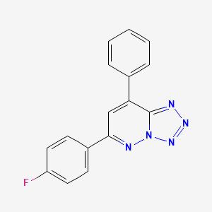 molecular formula C16H10FN5 B12707523 Tetrazolo(1,5-b)pyridazine, 6-(4-fluorophenyl)-8-phenyl- CAS No. 130430-76-1