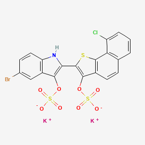 Dipotassium 5-bromo-2-(9-chloro-3-(sulphonatooxy)naphtho(1,2-b)thien-2-yl)-1H-indol-3-yl sulphate