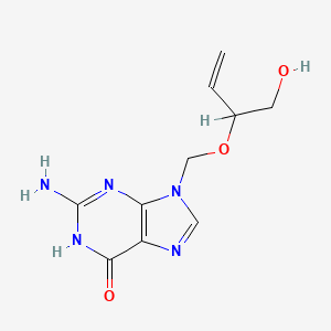 6H-Purin-6-one, 2-amino-1,9-dihydro-9-(((1-(hydroxymethyl)-2-propenyl)oxy)methyl)-