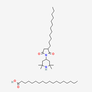 molecular formula C43H82N2O4 B12707555 3-Dodecyl-1-(2,2,6,6-tetramethylpiperidin-4-yl)pyrrolidine-2,5-dione;octadecanoic acid CAS No. 134112-53-1