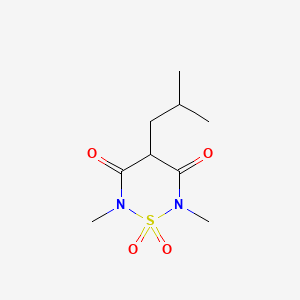 molecular formula C9H16N2O4S B12707714 2,6-Dimethyl-4-(2-methylpropyl)-2H-1,2,6-thiadiazine-3,5(4H,6H)-dione 1,1-dioxide CAS No. 83789-16-6