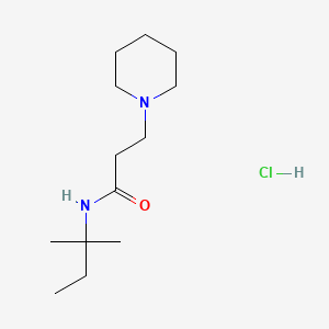 molecular formula C13H27ClN2O B12707722 1-Piperidinepropionamide, N-tert-pentyl-, hydrochloride CAS No. 96730-27-7