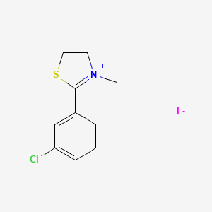 molecular formula C10H11ClINS B12707829 Thiazolium, 4,5-dihydro-2-(3-chlorophenyl)-3-methyl-, iodide CAS No. 96160-04-2