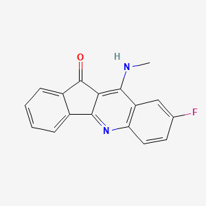 molecular formula C17H11FN2O B12707850 11H-Indeno(1,2-b)quinolin-11-one, 8-fluoro-10-(methylamino)- CAS No. 93663-33-3