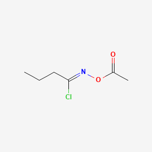 molecular formula C6H10ClNO2 B12707904 N-(Acetyloxy)butanimidoyl chloride CAS No. 126794-86-3