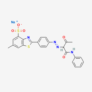 molecular formula C24H19N4NaO5S2 B12707967 Sodium 6-methyl-2-(4-((2-oxo-1-((phenylamino)carbonyl)propyl)azo)phenyl)benzothiazolesulphonate CAS No. 94022-29-4