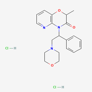 molecular formula C20H25Cl2N3O3 B12707997 2H-Pyrido(3,2-b)-1,4-oxazin-3(4H)-one, 2-methyl-4-(2-(4-morpholinyl)-1-phenylethyl)-, dihydrochloride CAS No. 88809-41-0