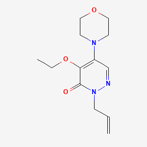 molecular formula C13H19N3O3 B12708000 3(2H)-Pyridazinone, 2-allyl-4-ethoxy-5-morpholino- CAS No. 74037-35-7