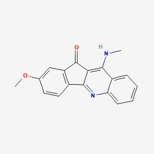 molecular formula C18H14N2O2 B12708008 2-Methoxy-10-(methylamino)-11H-indeno(1,2-b)quinolin-11-one CAS No. 93663-37-7