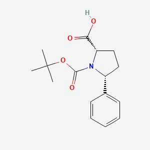 molecular formula C16H21NO4 B1270831 (2S,5R)-1-(叔丁氧羰基)-5-苯基吡咯烷-2-羧酸 CAS No. 221352-49-4