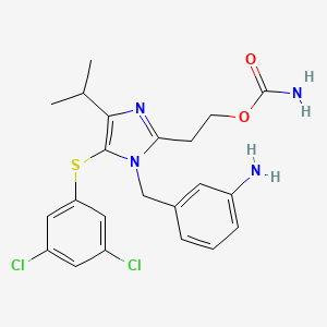 1H-Imidazole-2-ethanol, 1-((3-aminophenyl)methyl)-5-((3,5-dichlorophenyl)thio)-4-(1-methylethyl)-, carbamate (ester)