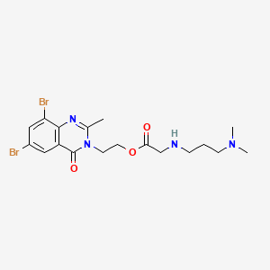 Glycine, N-(3-(dimethylamino)propyl)-, 2-(6,8-dibromo-2-methyl-4-oxo-3(4H)-quinazolinyl)ethyl ester