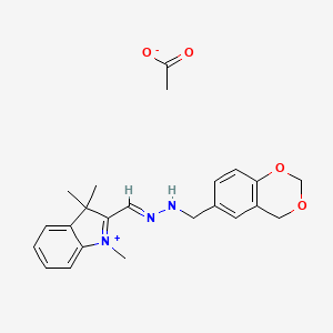 2-((4H-1,3-Benzodioxin-6-ylmethylhydrazono)methyl)-1,3,3-trimethyl-3H-indolium acetate