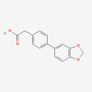 molecular formula C15H12O4 B1270868 4-Biphenyl-[1,3]dioxol-5-yl-acetic acid CAS No. 669713-76-2