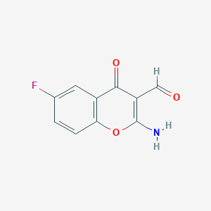 molecular formula C10H6FNO3 B1270887 2-amino-6-fluoro-4-oxo-4H-chromene-3-carbaldehyde CAS No. 288399-47-3