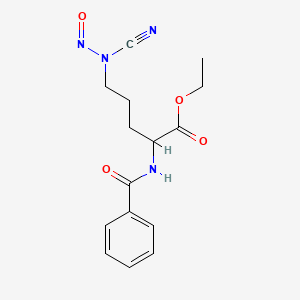 Valeric acid, 2-benzamido-5-(nitrosocyanamido)-, ethyl ester