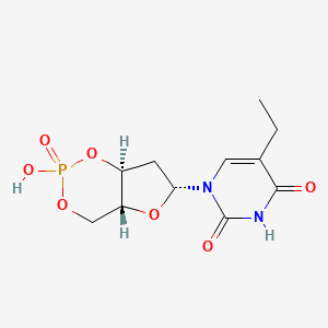 2,4(1H,3H)-Pyrimidinedione, 5-ethyl-1-((6R)-tetrahydro-2-hydroxy-2-oxido-4H-furo(3,2-d)-1,3,2-dioxaphosphorin-6-yl)-