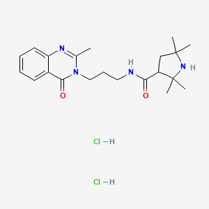 3-Pyrrolidinecarboxamide, N-(3-(2-methyl-4-oxo-3(4H)-quinazolinyl)propyl)-2,2,5,5-tetramethyl-, dihydrochloride