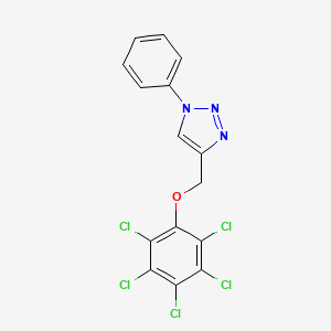 4-((Pentachlorophenoxy)methyl)-4-phenyl-1H-1,2,3-triazole