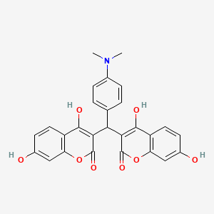 molecular formula C27H21NO8 B12709074 3,3'-((4-(Dimethylamino)phenyl)methylene)bis(4,7-dihydroxy-2H-chromen-2-one) CAS No. 6265-51-6