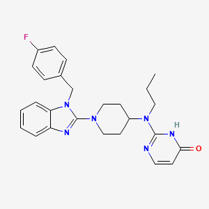 4(1H)-Pyrimidinone, 2-((1-(1-((4-fluorophenyl)methyl)-1H-benzimidazol-2-yl)-4-piperidinyl)propylamino)-