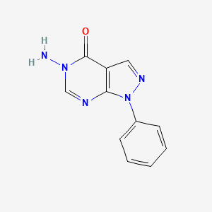 molecular formula C11H9N5O B1270945 5-氨基-1-苯基-1,5-二氢-4H-吡唑并[3,4-d]嘧啶-4-酮 CAS No. 69923-95-1