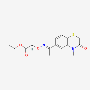 Propanoic acid, 2-(((1-(3,4-dihydro-4-methyl-3-oxo-2H-1,4-benzothiazin-6-yl)ethylidine)amino)oxy)-, ethyl ester