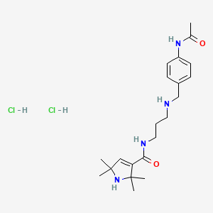 1H-Pyrrole-3-carboxamide, 2,5-dihydro-N-(3-(((4-(acetylamino)phenyl)methyl)amino)propyl)-2,2,5,5-tetramethyl-, dihydrochloride