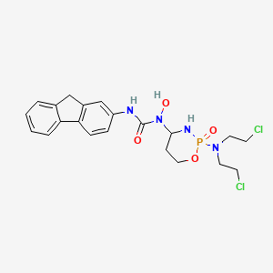 Urea, N-(2-(bis(2-chloroethyl)amino)tetrahydro-2H-1,3,2-oxazaphosphorin-4-yl)-N'-9H-fluoren-2-yl-N-hydroxy-, P-oxide