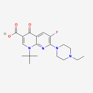 1,8-Naphthyridine-3-carboxylic acid, 1-(1,1-dimethylethyl)-7-(4-ethyl-1-piperazinyl)-6-fluoro-1,4-dihydro-4-oxo-