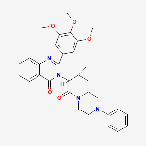 Piperazine, 1-(3-methyl-1-oxo-2-(4-oxo-2-(3,4,5-trimethoxyphenyl)-3(4H)-quinazolinyl)butyl)-4-phenyl-